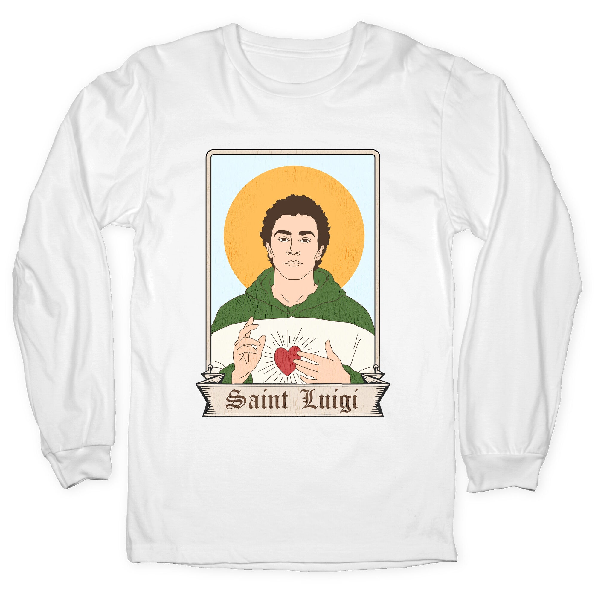 Saint Luigi Mangione Cartoon Longsleeve Tee